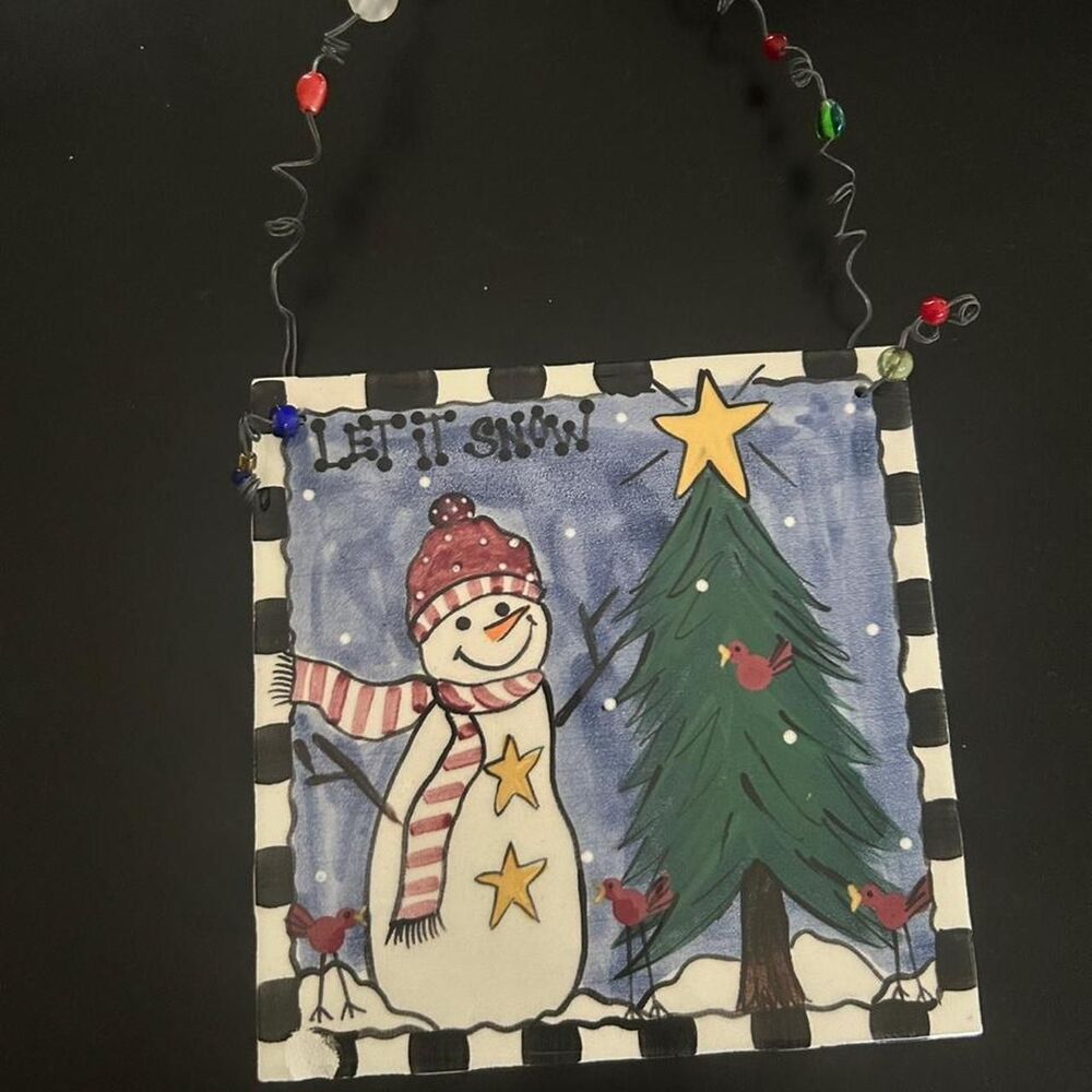 Y2K Snowman and Christmas Tree Hanging Decor